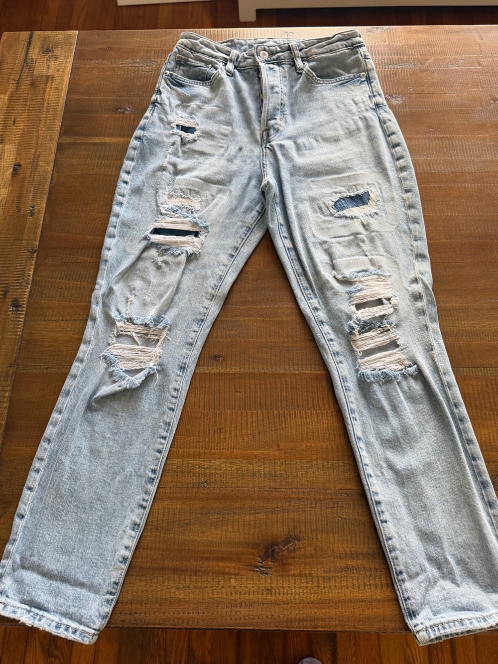 H&M Distressed Skinny Jeans in Blue Size 6